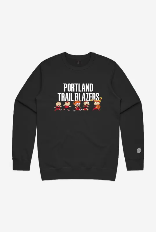 NBA x Rugrats Portland Trailblazers Team Crewneck - Black sold by Peace-Collective