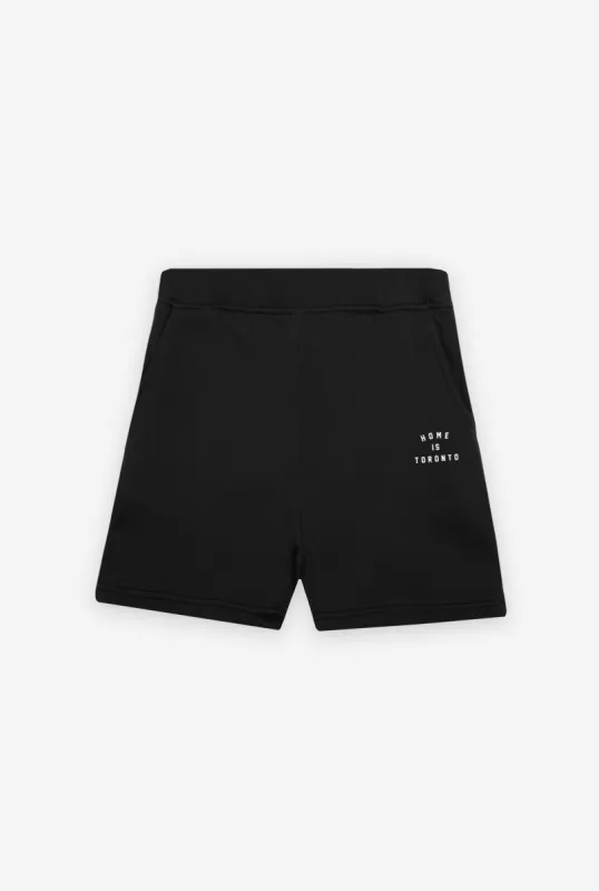 Home is Toronto Crescent Fleece Shorts - Black sold by Peace-Collective