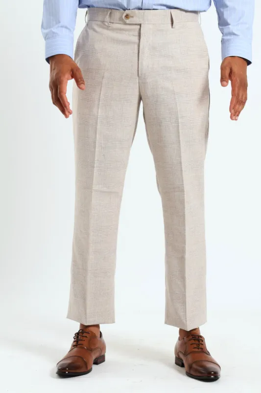 Glen Check Suit Trouser - Natural sold by Edgars