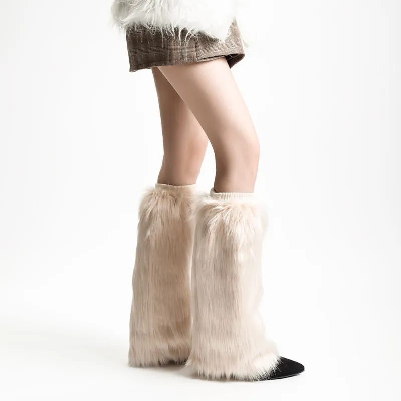 Sleek Plain Faux Fur Plain Faux Leg Warmers sold by Debenhams