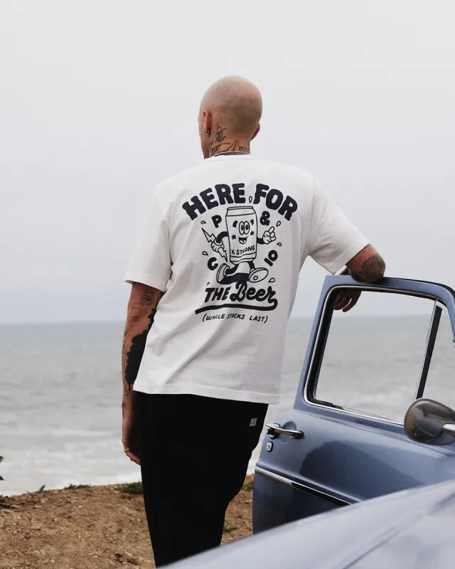 Here For The Beer T-Shirt - Off White sold by P & Co