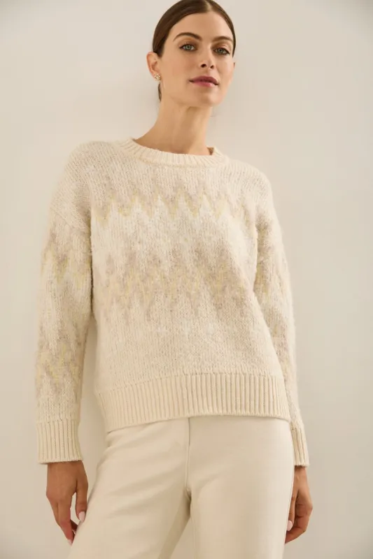 Textured fair isle turtleneck sold by Tristan Style