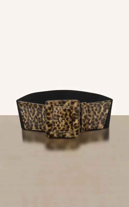 Bilbao Cintura in Elastico con Fibbia Ricoperta Leopardata sold by Gavazzeni