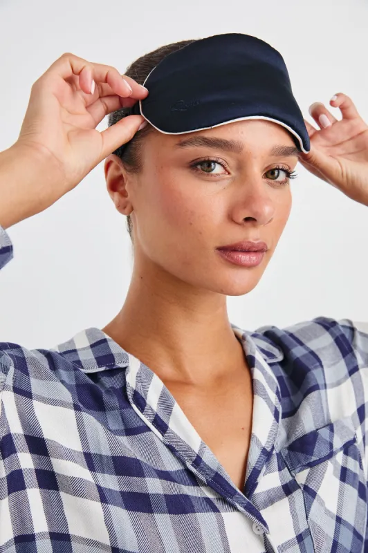 SILK EYE MASK - NAVY WHITE sold by Rails