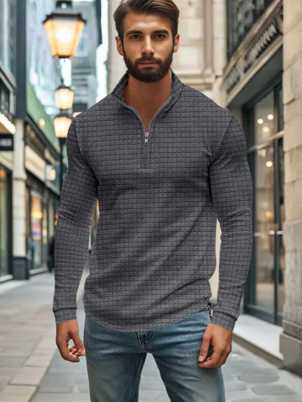 Comfy Soft Grid Texture Top sold by Coofandy