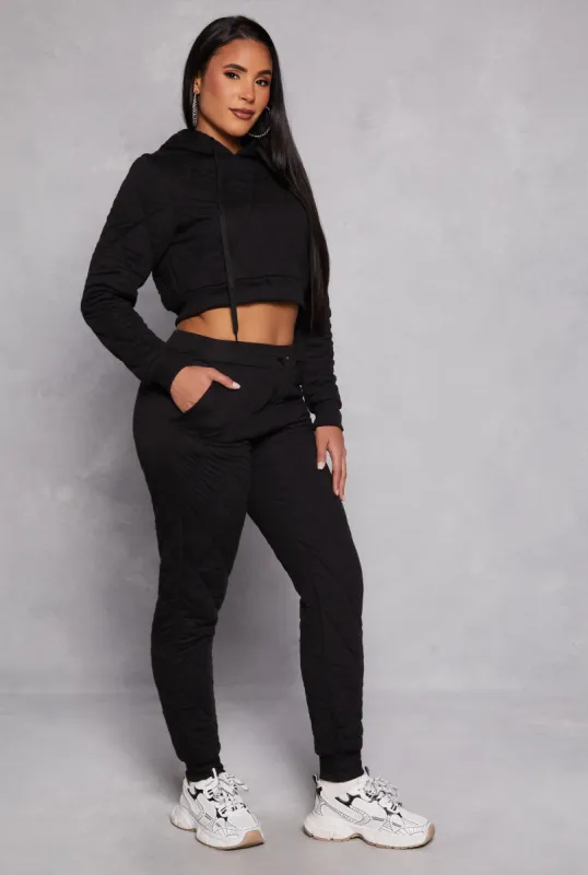 Quilted Toggle Drawstring Joggers sold by Rainbow