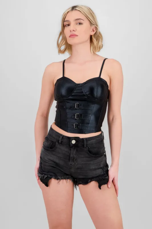 Corset con copas detalle cinturones sold by Shasa