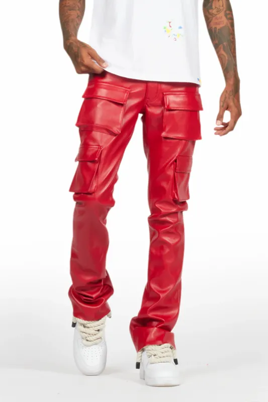 Khaza Red PU Leather Jean sold by Rockstar Original