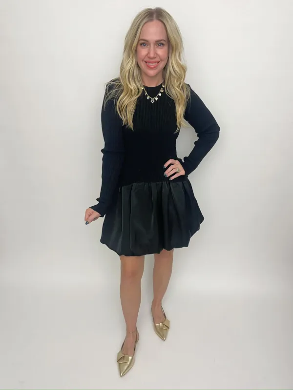 Rebecca Rib Bubble Sweater Dress sold by Mimosa