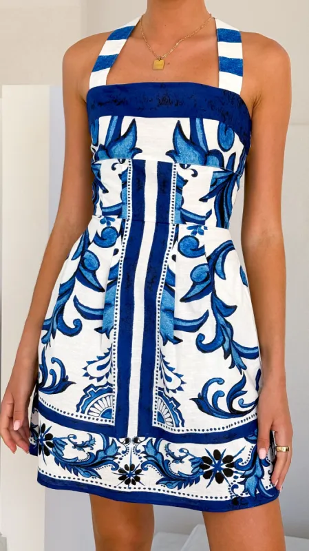 Maegan Mini Dress - Sapphire / White Zayna sold by Billy J