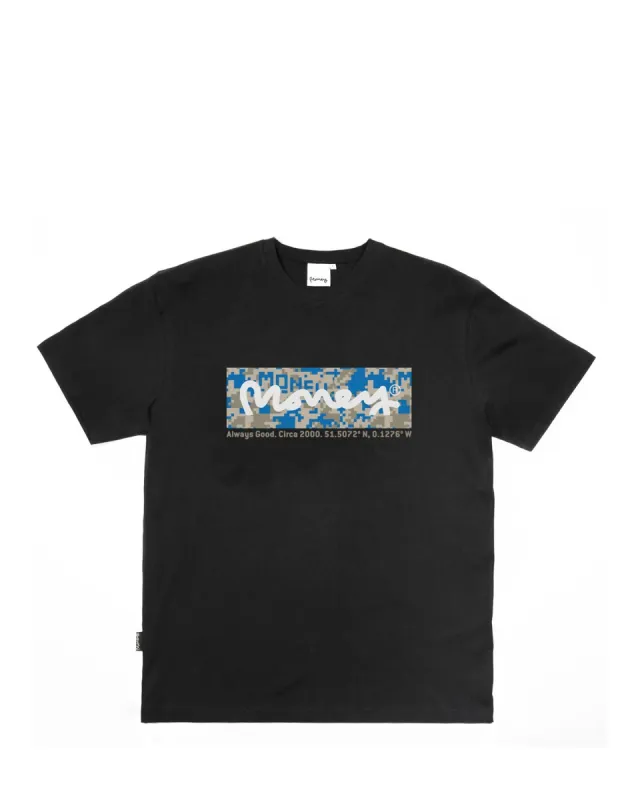 Digi Camo Tee Black sold by Money Clothing