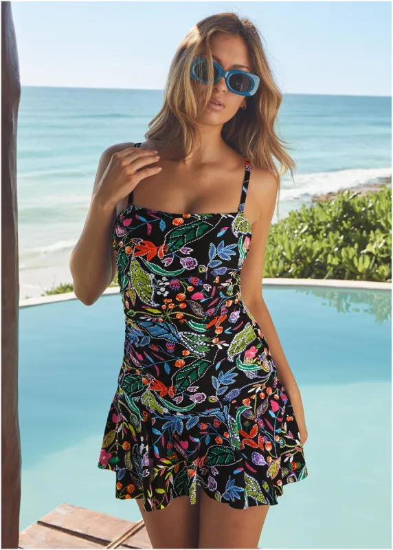 Venice Skirted Swim Dress - Midnight Elegance sold by VENUS