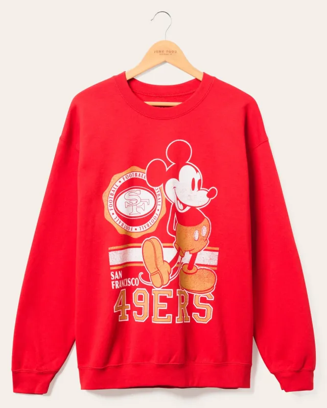 San Francisco 49ers Mickey Crew Fleece sold by Junk Food Clothing