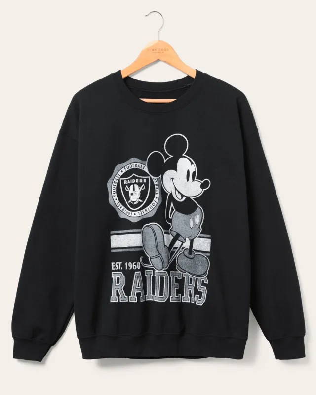 Las Vegas Raiders Mickey Crew Fleece sold by Junk Food Clothing