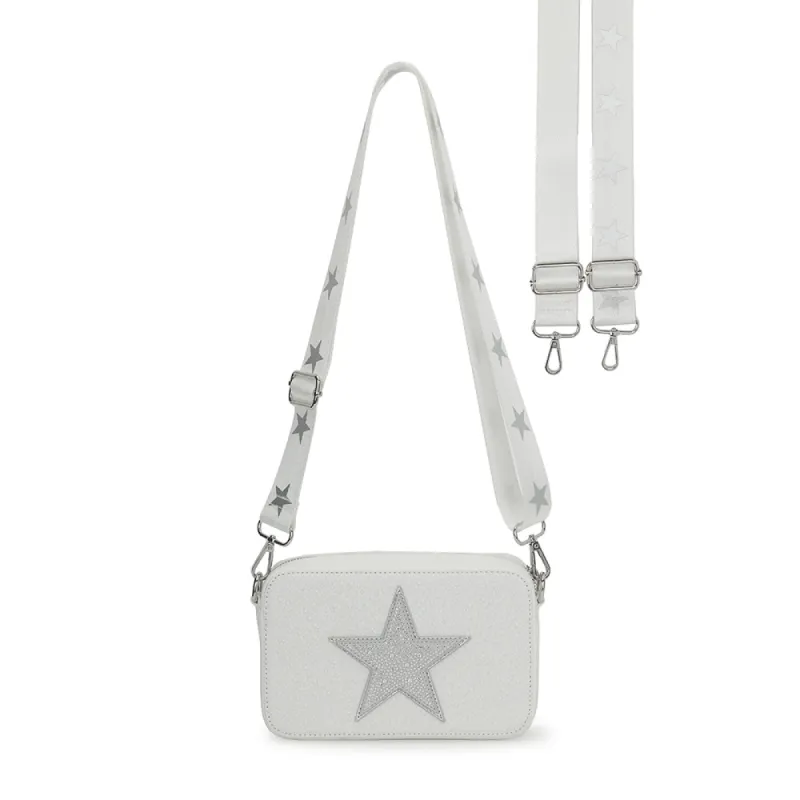 LINDA BAG- WHITE PEARL/ DENIM STAR sold by Vintage Havana