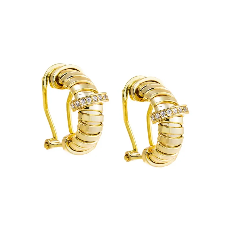 Pave Accented Wide Open Hoop Earring sold by Adina Eden's