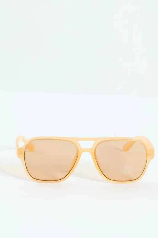 Light Brown Lense Square Aviator Sunglasses sold by Edgars