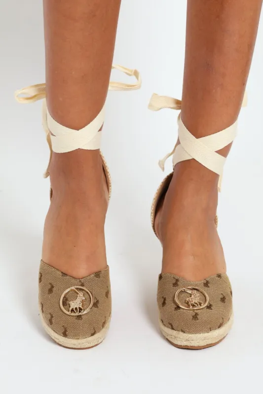 Jacquard Espadrille Wedge Heel - Stone sold by Edgars 