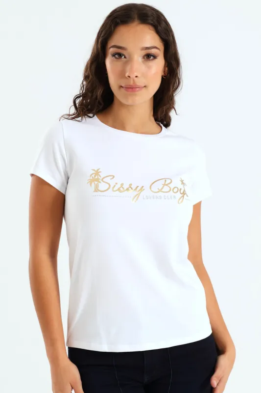 Multi-Technique Regular Fit Logo Top - White sold by Edgars 