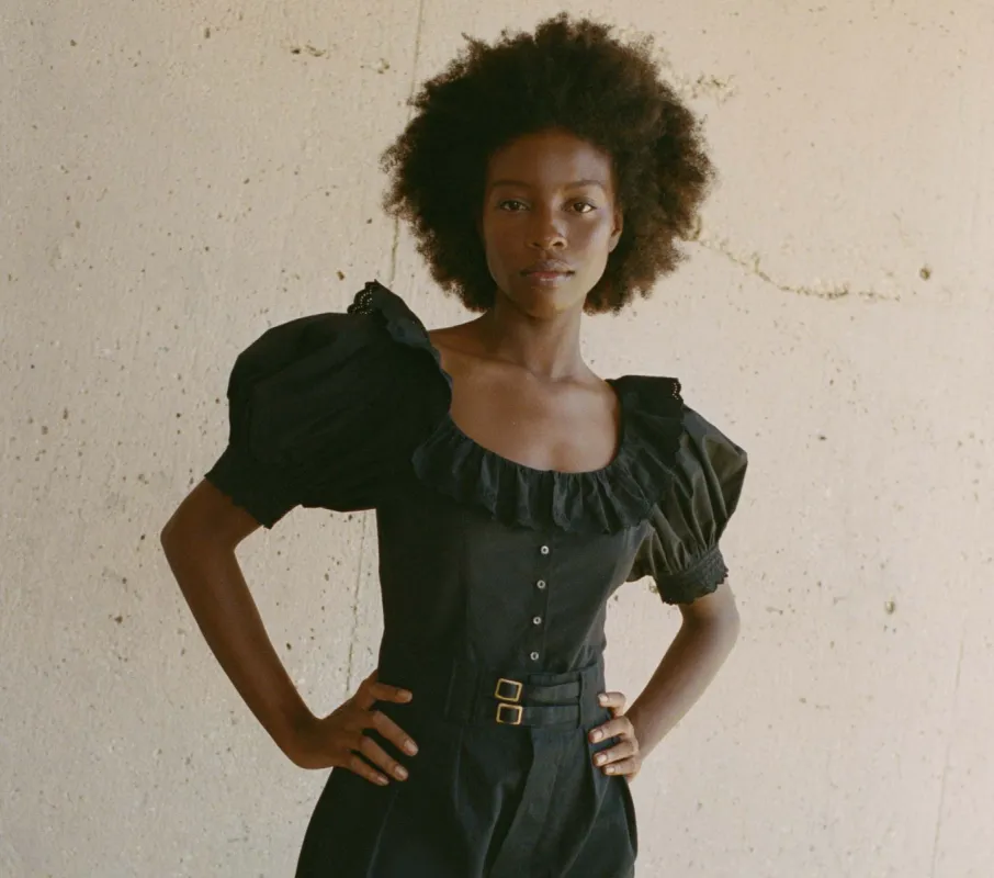 HMD -- WILMA TOP -- BLACK sold by Doen