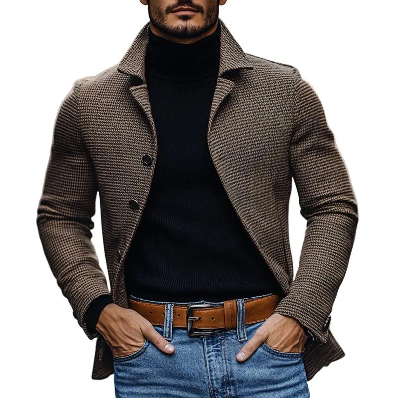 Men's Vintage Houndstooth Notch Lapel Single Breasted Slim Fit Blazer 76167581M sold by Manly