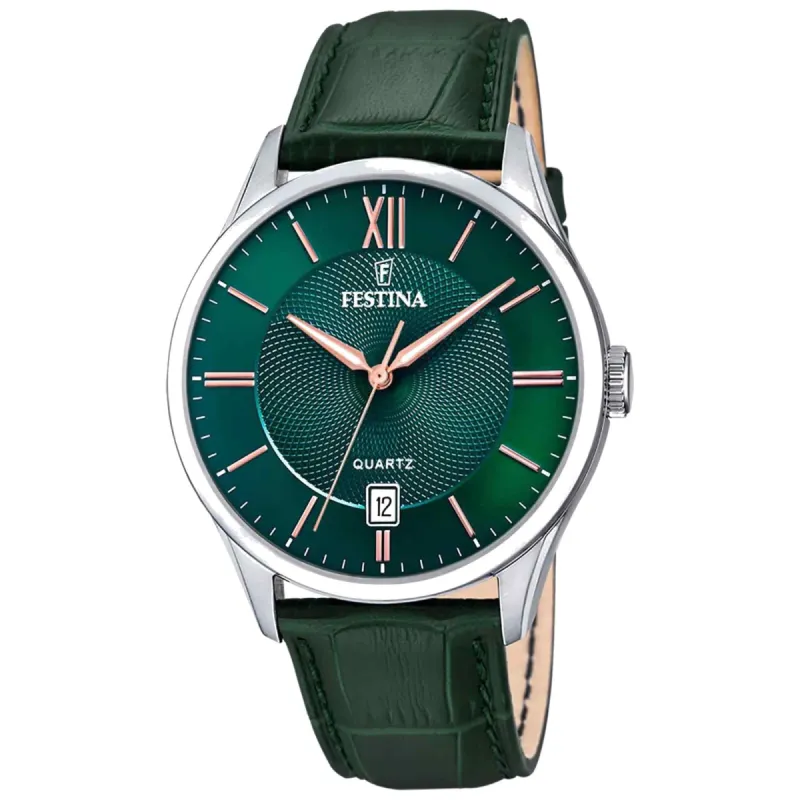 Festina F20426/7 Men's Classic Green Dial Wristwatch sold by H.S. Johnson