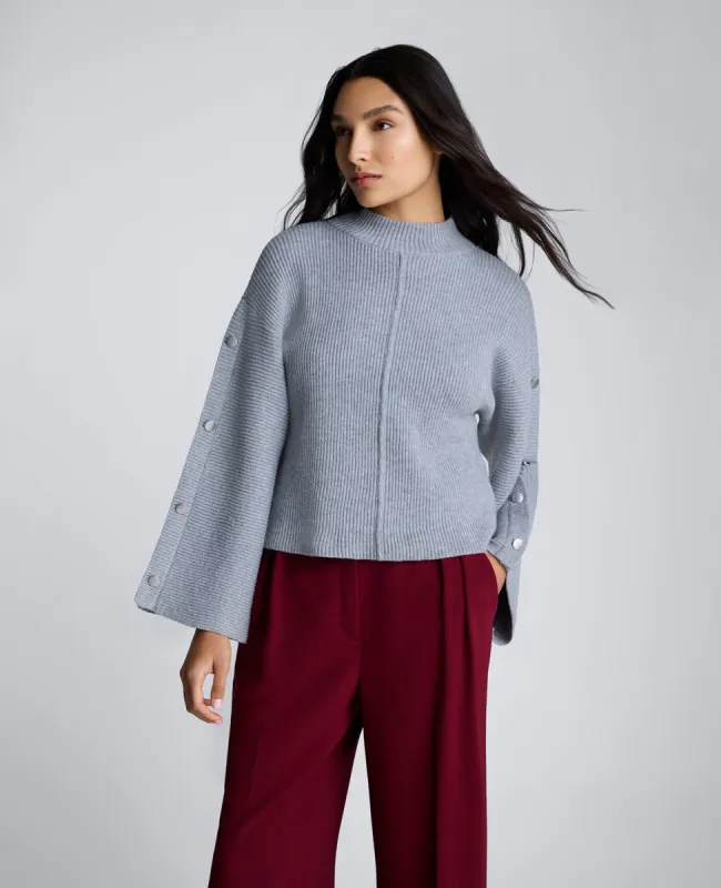 Mock Neck Pullover Sweater with Placket Sleeve sold by Kenneth Cole