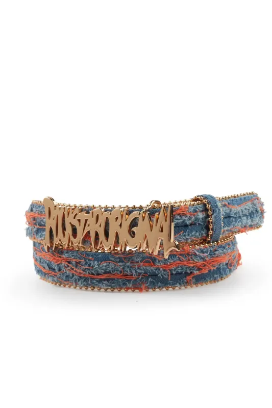 Rayelle Blue/Orange Denim Belt sold by Rockstar Original