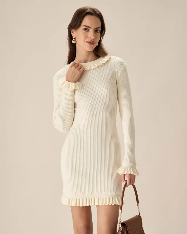 White Bodycon Sweater Mini Dress sold by rihoas