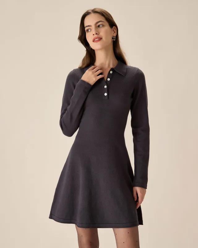 Grey Pleated Sweater Mini Dress sold by rihoas