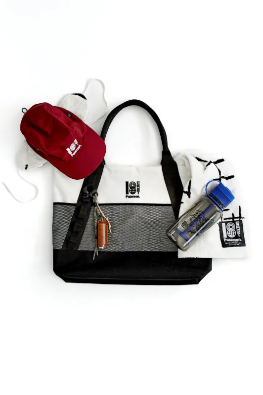 ANTHONY CARRYALL TOTE - WHITE / BLACK 1000D WATER-REPELLENT BALLISTIC NYLON sold by 18 East