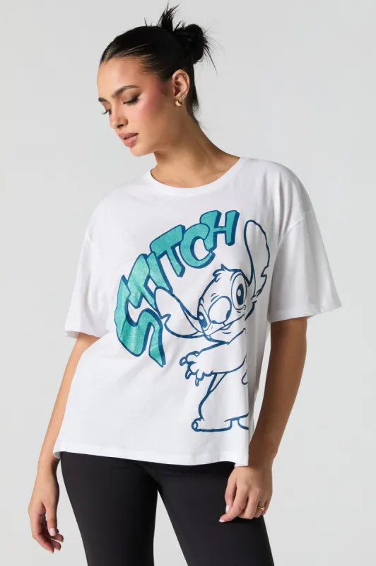 Stitch Graphic Boyfriend T-Shirt sold by Charlotte Russe