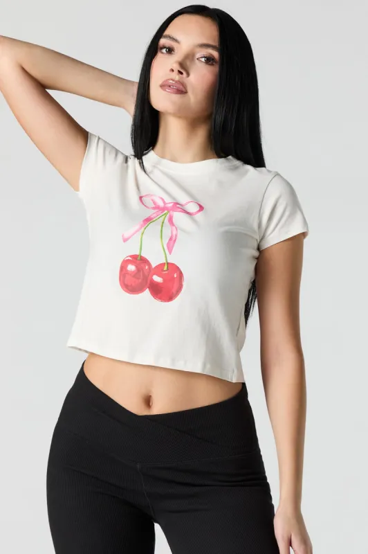 Cherry Graphic Cropped T-Shirt sold by Urban Planet