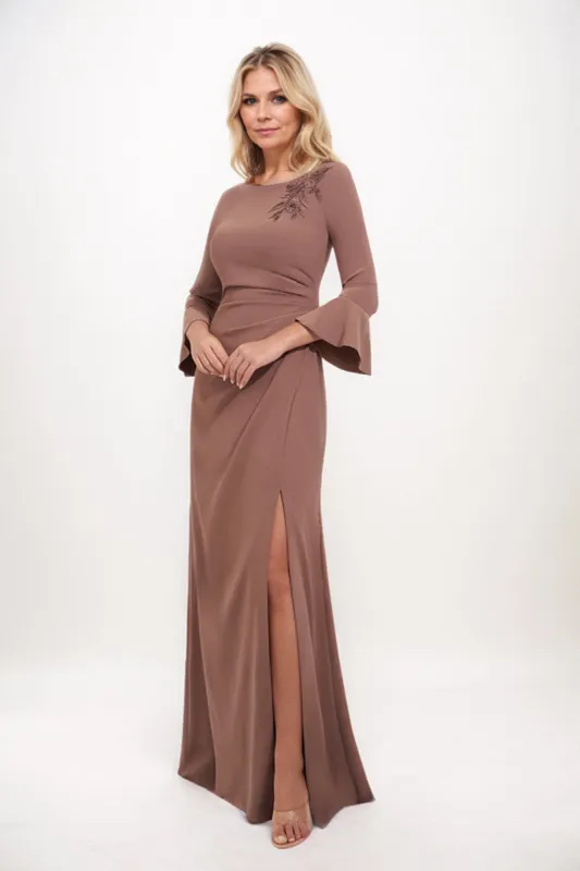 A-line Maxi Stretch Crepe Mother Dress CM0232 sold by Cocomelody