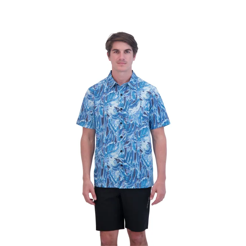 Dakine Aloha Button Down Short Sleeve Shirt - Hanna Blue Print sold by Dakine