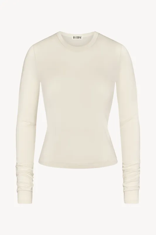 FITTED CREWNECK LONG SLEEVE T-SHIRT sold by Eterne