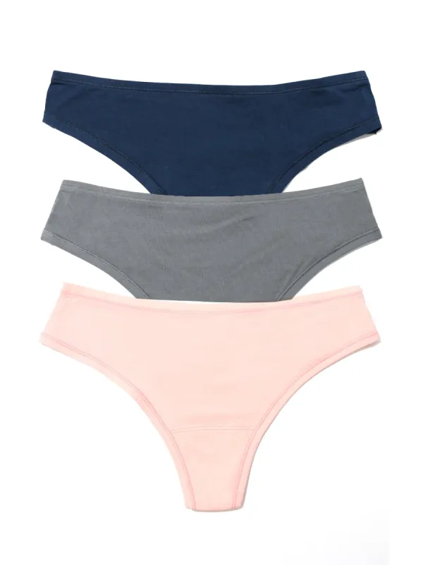 PlayStretch™ Natural Rise Thong 3 Pack sold by Hanky Panky