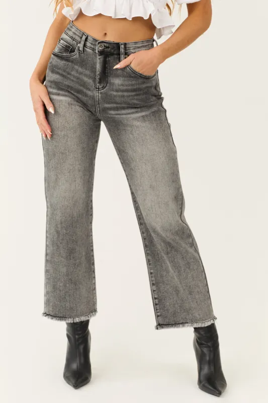Special A Black Wash Tummy Control Wide Jeans sold by Lime Lush