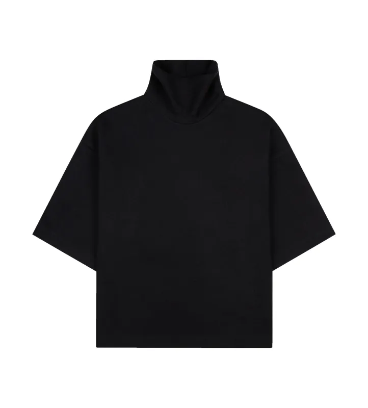 Cotton Wool High Neck Shirt Black sold by FOUR Amsterdam