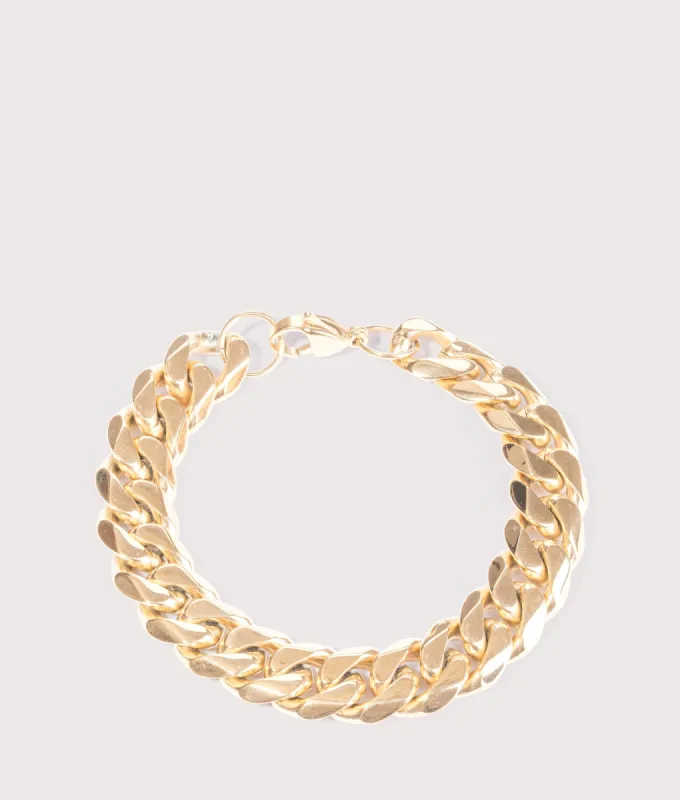 Gold Stainless Steel Cuban Bracelet 12mm 21.5cm sold by EQVVS
