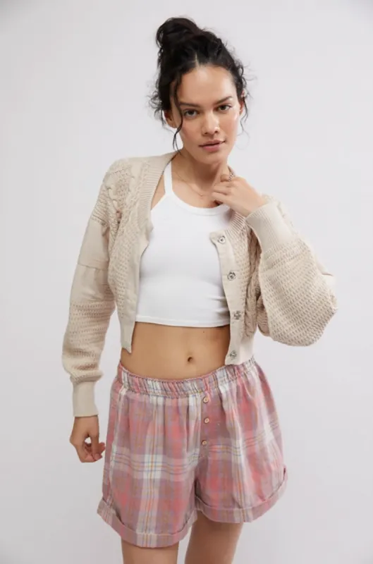 Free People Sunday Morning Boxer - PEACHY PINK COMBO sold by Sun Diego Boardshops