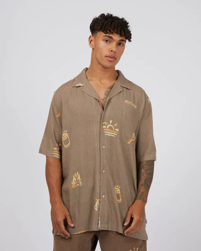 Wind Down Shirt Brown sold by edge clothing