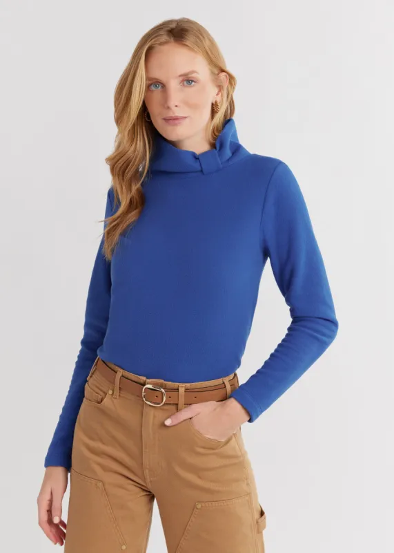 Juliet Turtleneck in Vello Fleece (True Blue) sold by Dudley Stephens