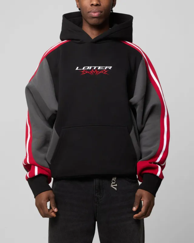 Loiter Hunter Patchwork Hoodie Black/Red sold by Culture Kings