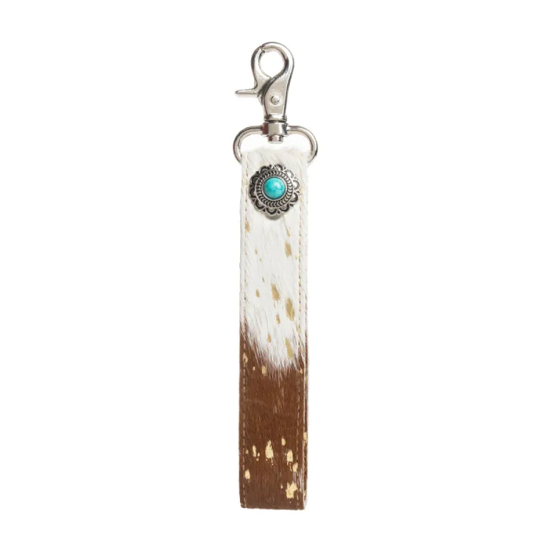 Concho Delight Key Fob in Brown & White sold by Myra Bag