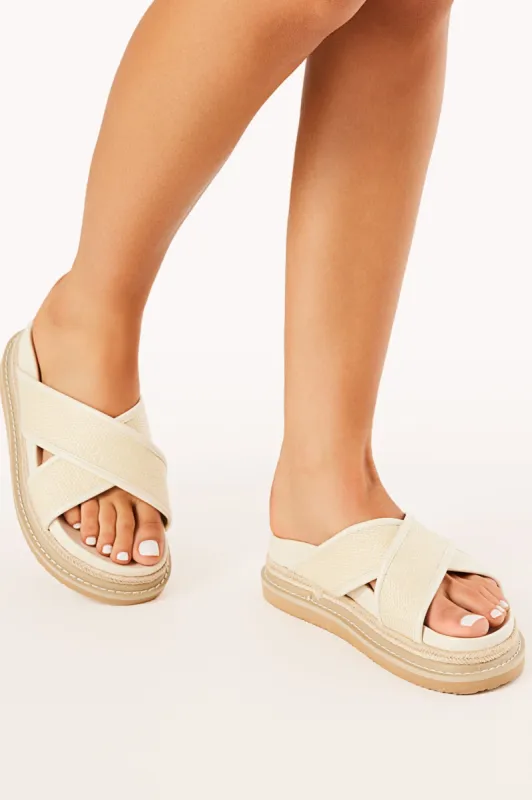 Aysha Sandals - Cream Raffia sold by Salty Crush