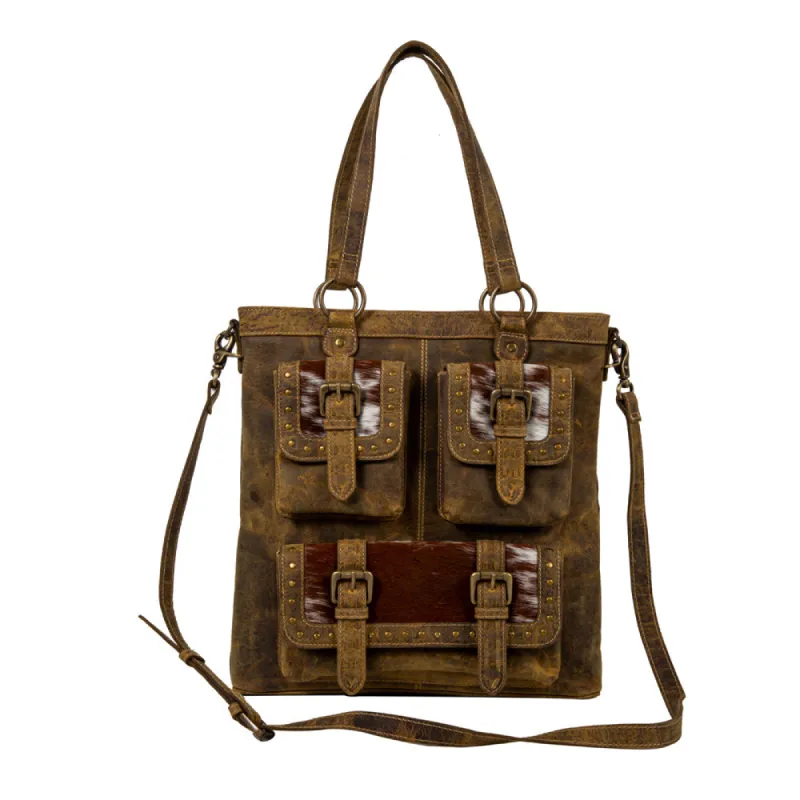 Cube Mesa Pouched Canvas Hairon Bag sold by Myra Bag