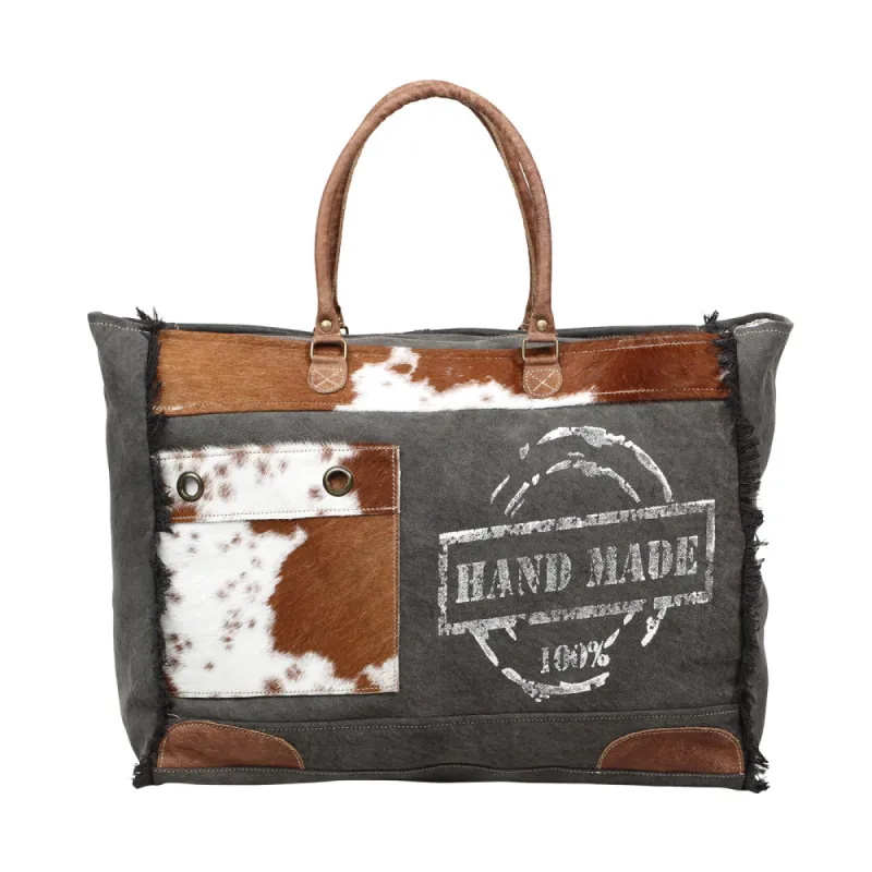 100% Handmade Print Weekender Bag sold by Myra Bag