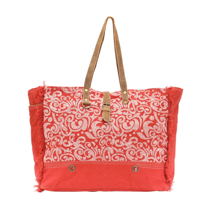 Summarize Weekender Bag sold by Myra Bag