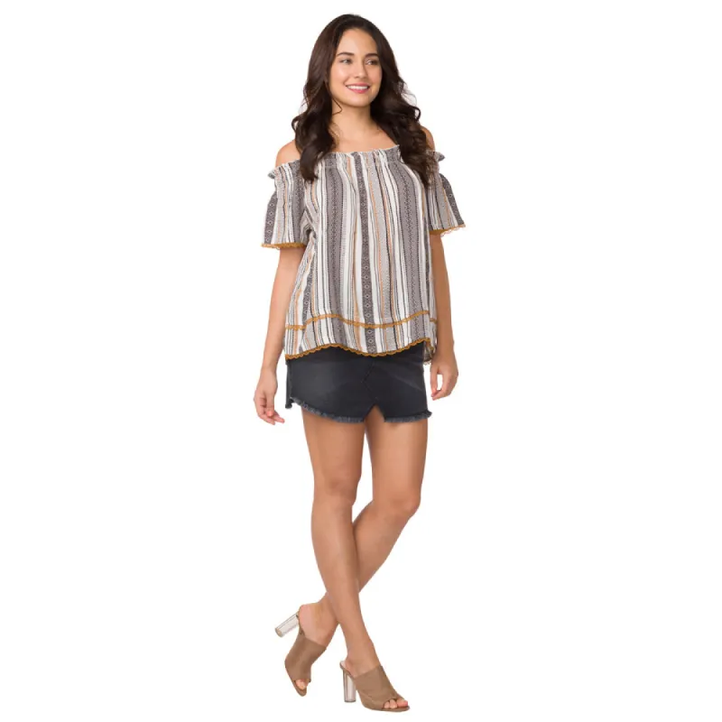 Patterned Streak Top sold by Myra Bag